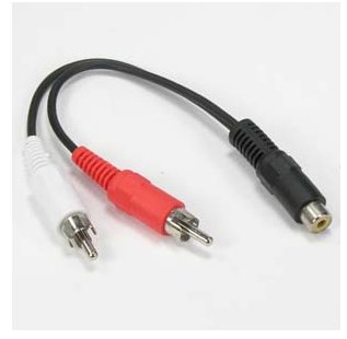 RCA Y-Cable - Female/Male/Male Audio Video Cable